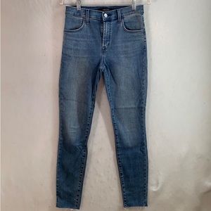 Womens J Brand high rise medium wash skinny jeans waist size 27